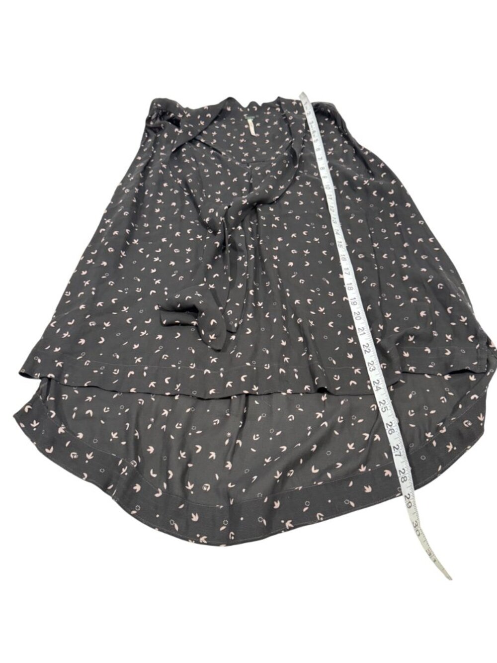 Free People High Low Hem Floral Neck Tie Sleeveless Blouse Size M - Picture 7 of 7